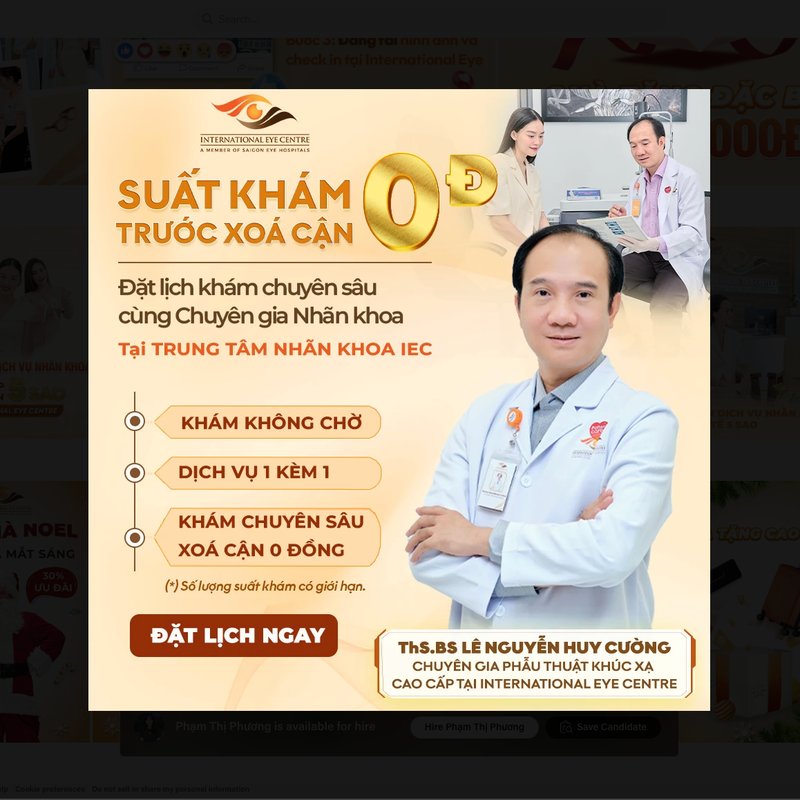 Poster suất khám 0đ trước xoá cận