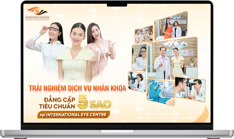 Website International Eye Centre trên MacBook