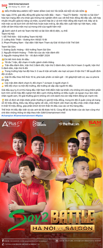 Bài đăng siêu phẩm billiards Việt Nam: đỉnh cao so tài giữa Hà Nội và Sài Gòn