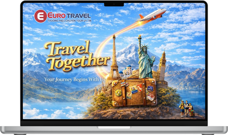 Website Euro Travel trên MacBook